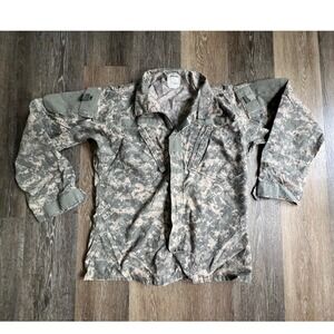 Military Combat Uniform Coat Mens Medium Long Digital Camo ACU Ripstop Jacket